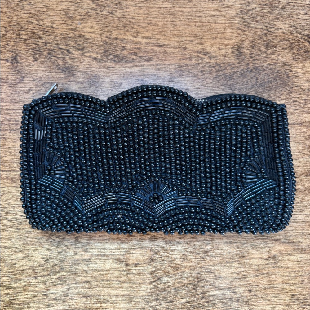 Black Beaded Clutch